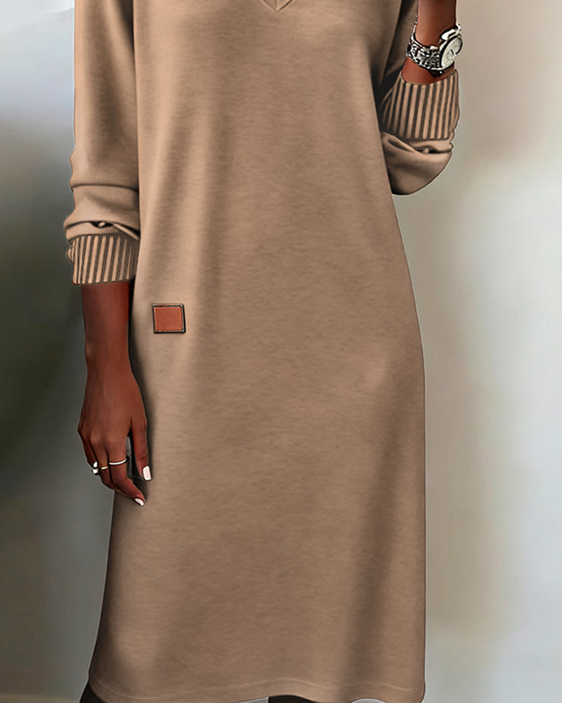 Elegant V-hals sweaterkjole