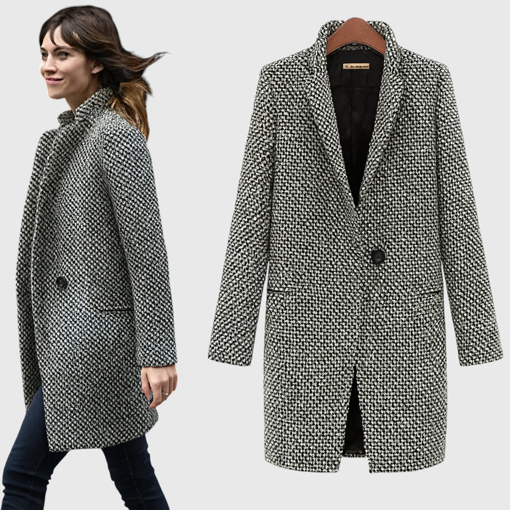 Runa | Mønstret frakke til efterår og vinter