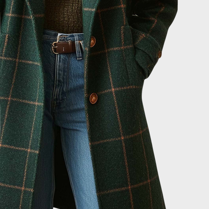 Sølvi | Lang, ternet frakke