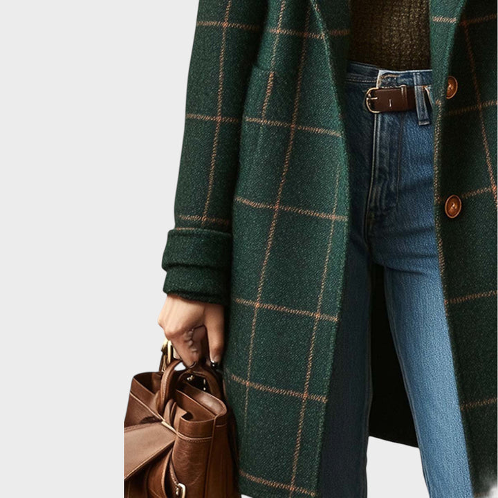 Sølvi | Lang, ternet frakke